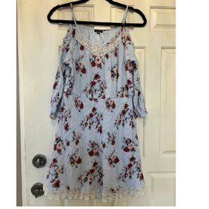 Girls Zunie Blue Cold Shoulder Dress SZ 16